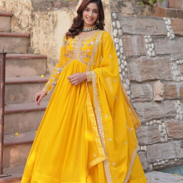 Yellow Anarkali Suit