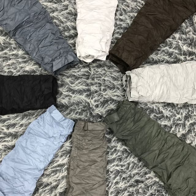 Variety of colors including white, blue, black, gray, brown, and green Pants