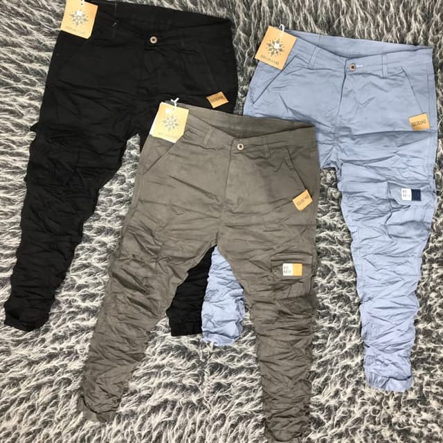 Black, Gray, Light Blue Cargo Pants