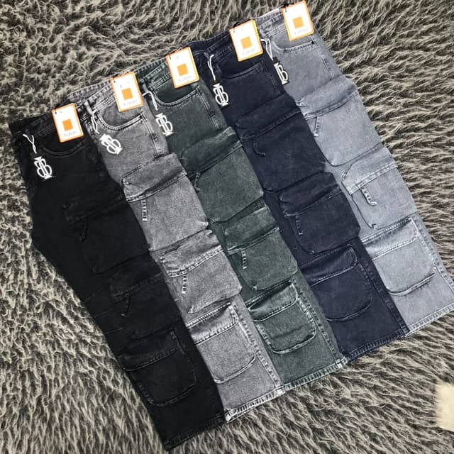 Various shades of gray and black Cargo Pants