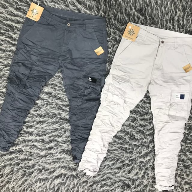 Grey and off-white Cargo Pants