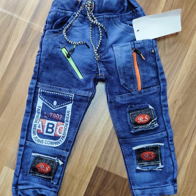 Blue, White, Green, Orange, Red Jeans