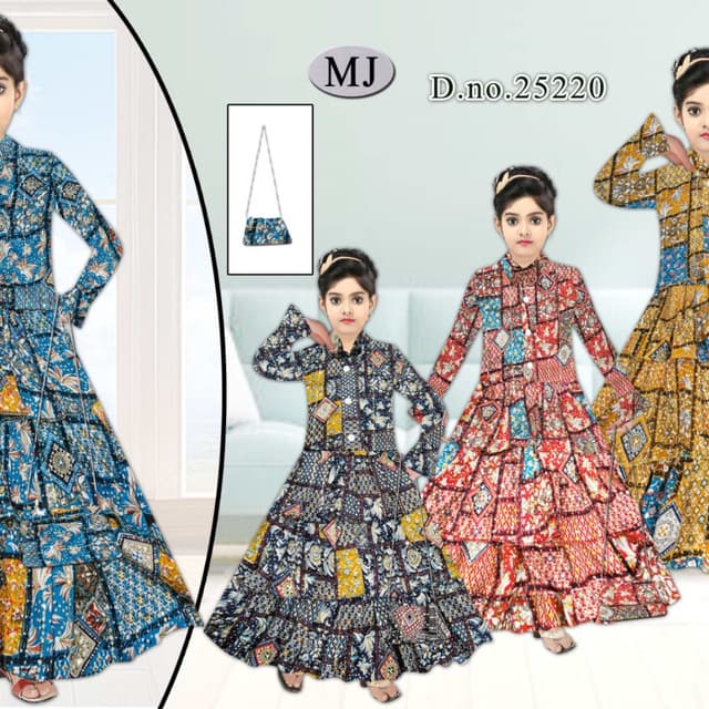 Blue, yellow, red, and black with a patchwork design Dress