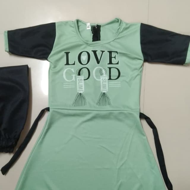 Mint green and black Dress set