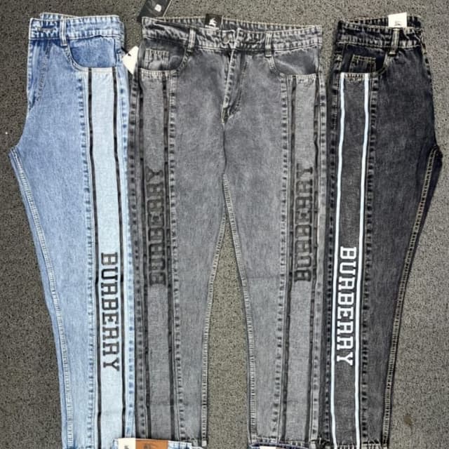 Light Blue, Gray, Black, White Jeans