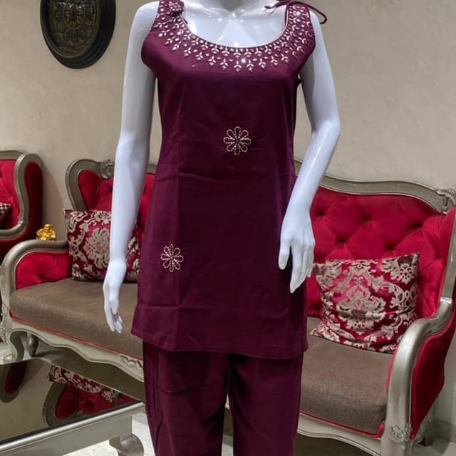Burgundy Kurta with Pant