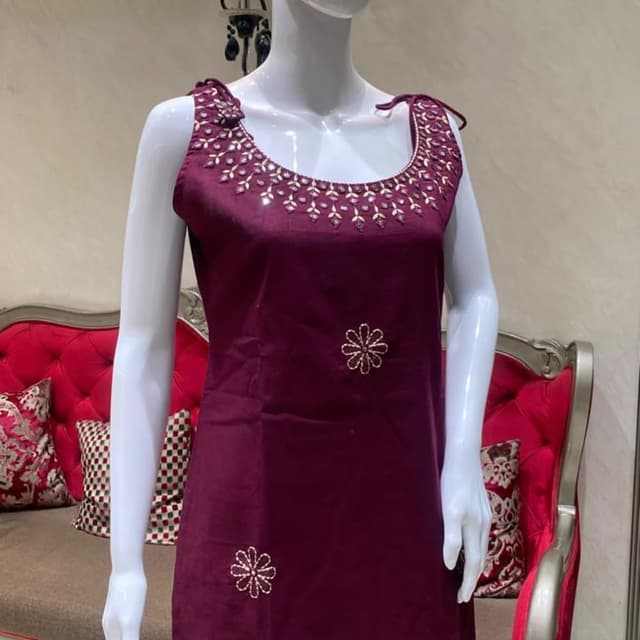 Maroon with Gold Kurti