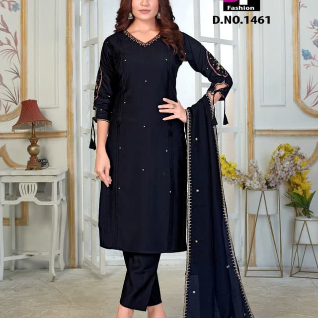 Black with gold accents Salwar Kameez Suit