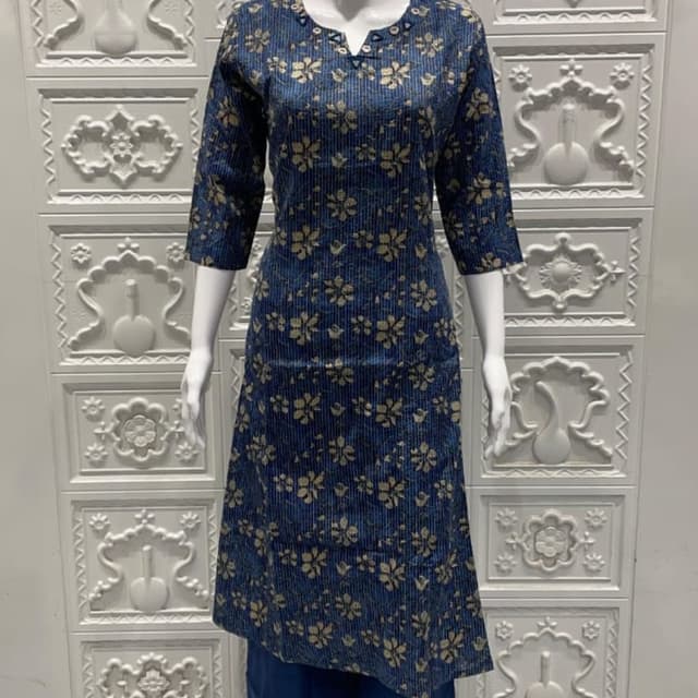 Indigo blue and beige Kurti