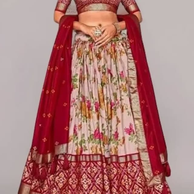 Red, Cream, Gold, and various floral colors Lehenga Choli