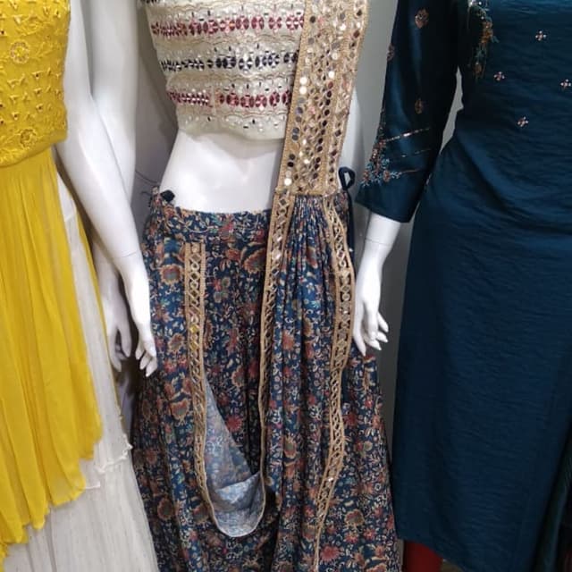 Blue, Beige, Gold, Red Lehenga Choli