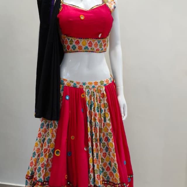 Pink, Multicolor Lehenga Choli