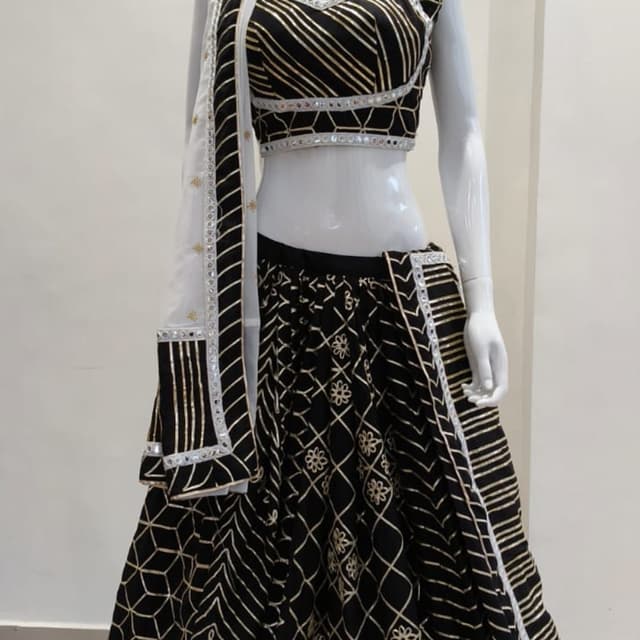 Black and Gold Lehenga Choli