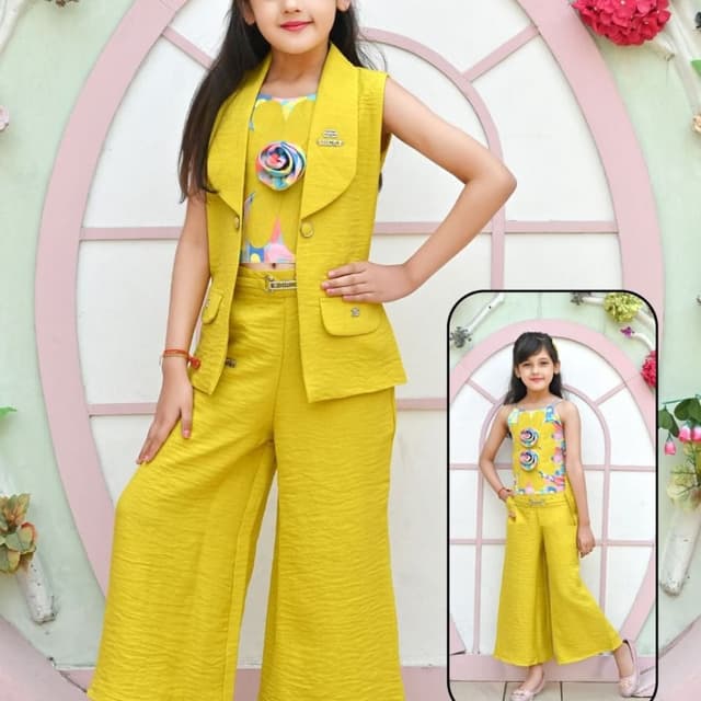 Yellow, Multicolored Jumpsuit Set