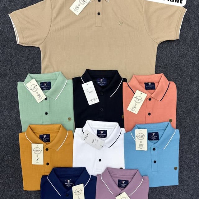 Various, including beige, green, black, orange, white, yellow, blue, navy, and lavender Polo Shirt