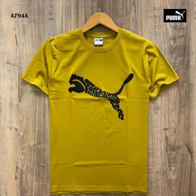 Mustard yellow with black T-shirt