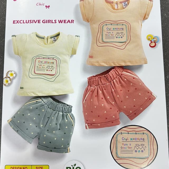 Pastel Yellow, Peach, and Teal T-shirt and Shorts set