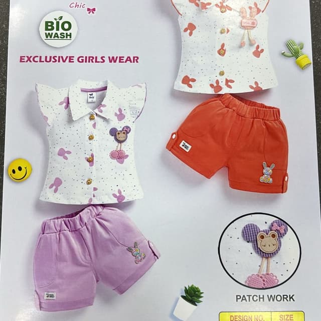 White, Orange, Lavender Girls' Clothing Set