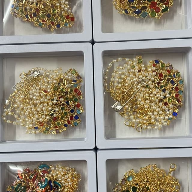 Gold, White, Multicolored (Red, Green, Blue, Yellow) Brooch/Pin