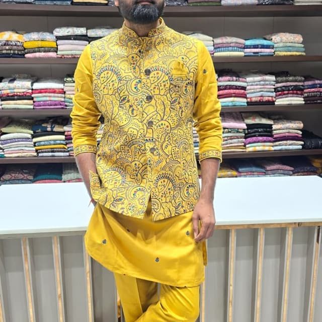 Yellow Sherwani