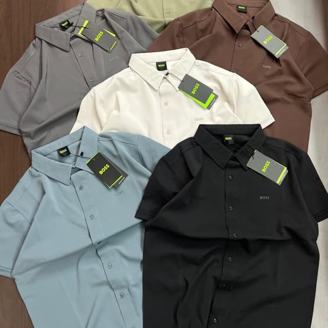 Various solid colors including gray, light blue, white, black, brown and a light green Shirt
