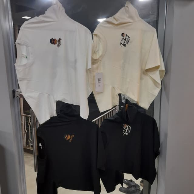 White, Cream, Black T-shirt