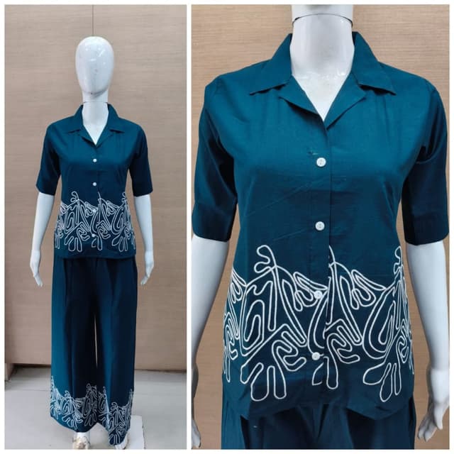 Teal and White Co-ord Set