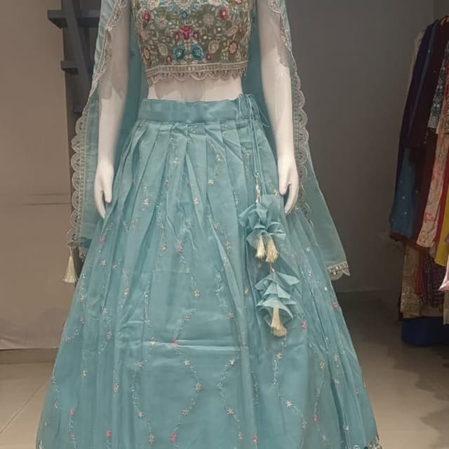 Aqua, Green, Pink Lehenga Choli