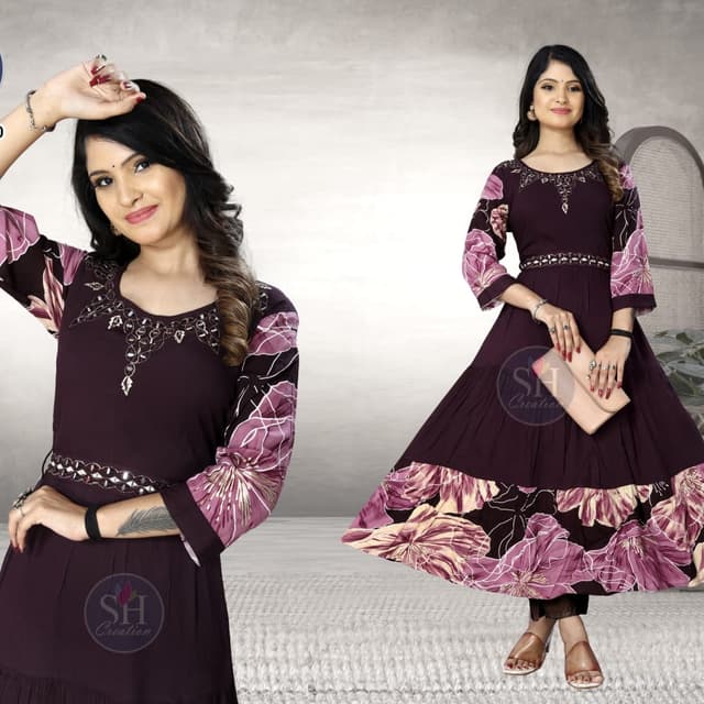 Plum, Beige, and Pink Dress