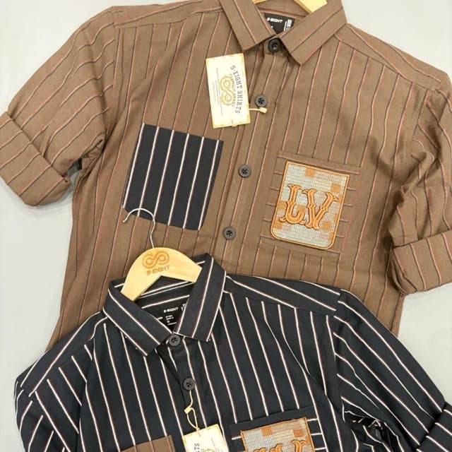 Brown and Black with white accents Shirt