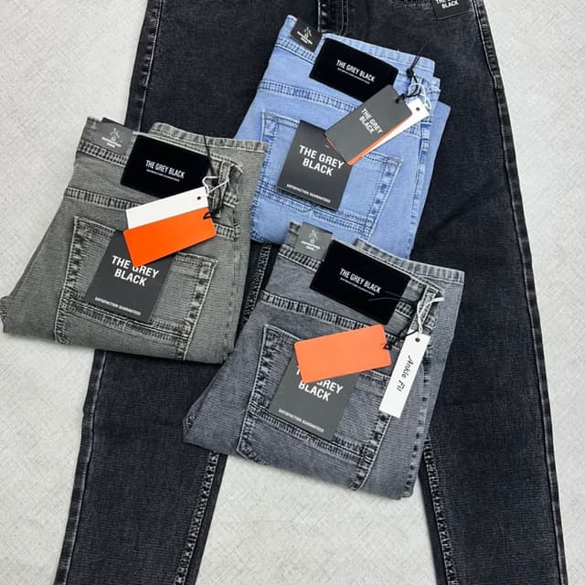Various shades of gray and blue Jeans