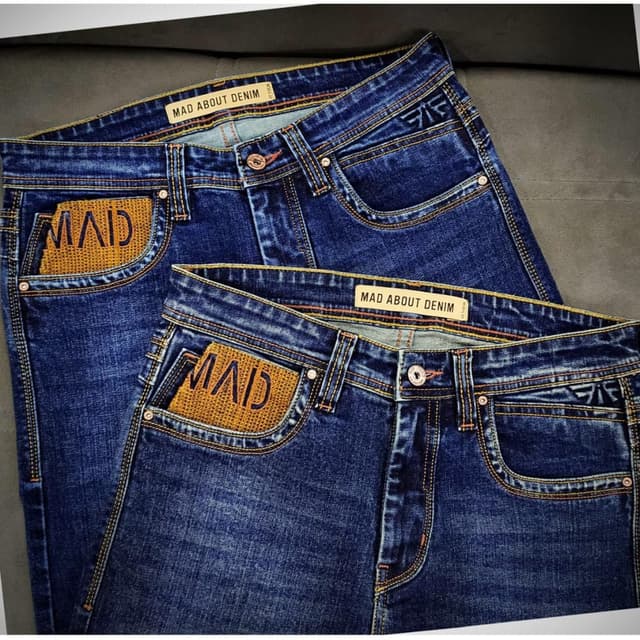 Blue, Brown Jeans