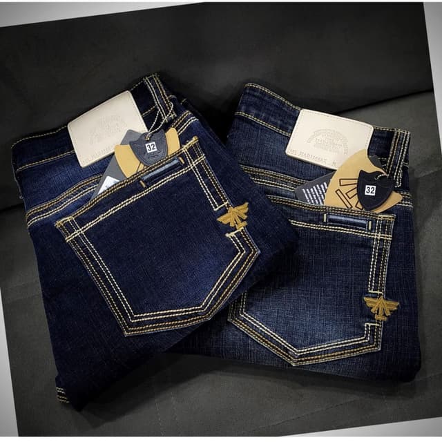 Dark Blue, Gold Jeans