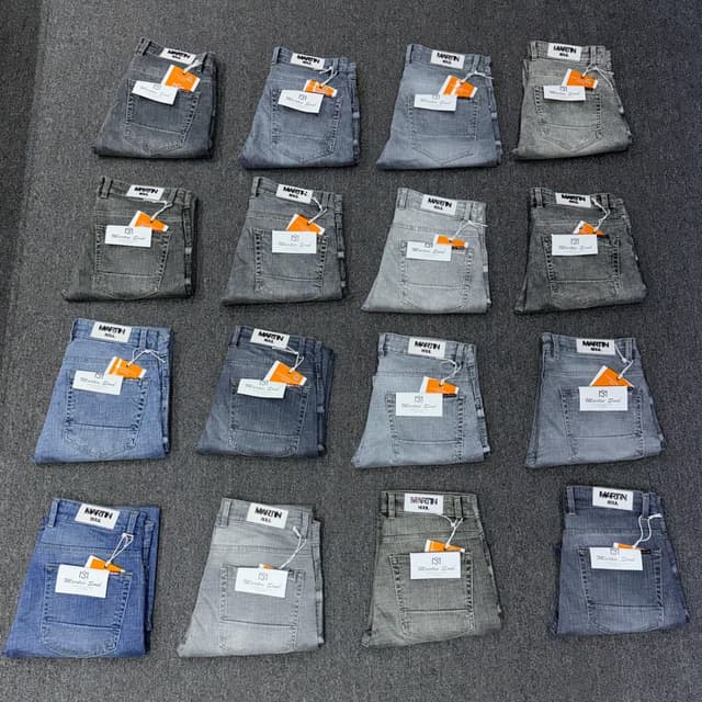 Various shades of gray and blue Jeans