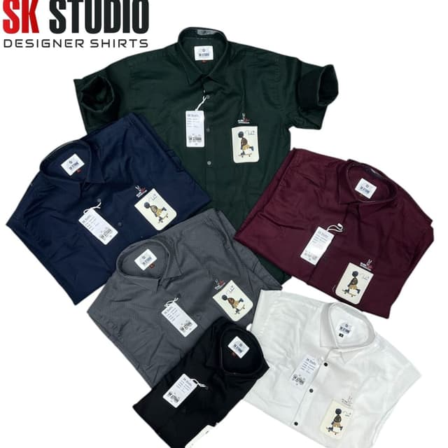 Variety of colors including dark green, navy blue, gray, maroon, black, and white. Shirt