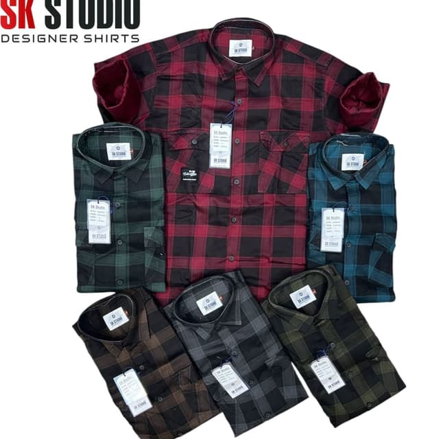 Red and black, green and black, teal and black, brown and black, grey and black, olive green and black Shirt