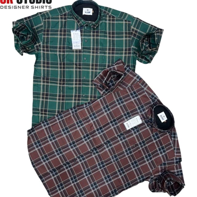 Green and brown with black and cream accents Shirt