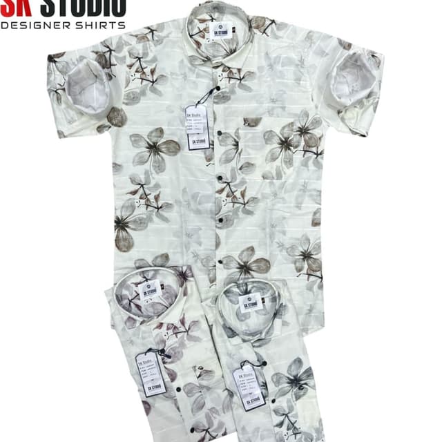 White, gray, and brown Shirt