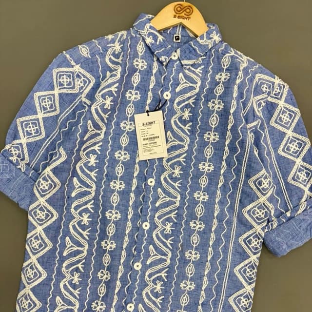 Light Blue and White Shirt