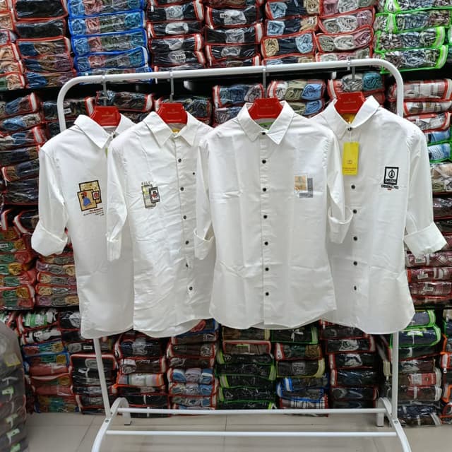 White, Black Shirt