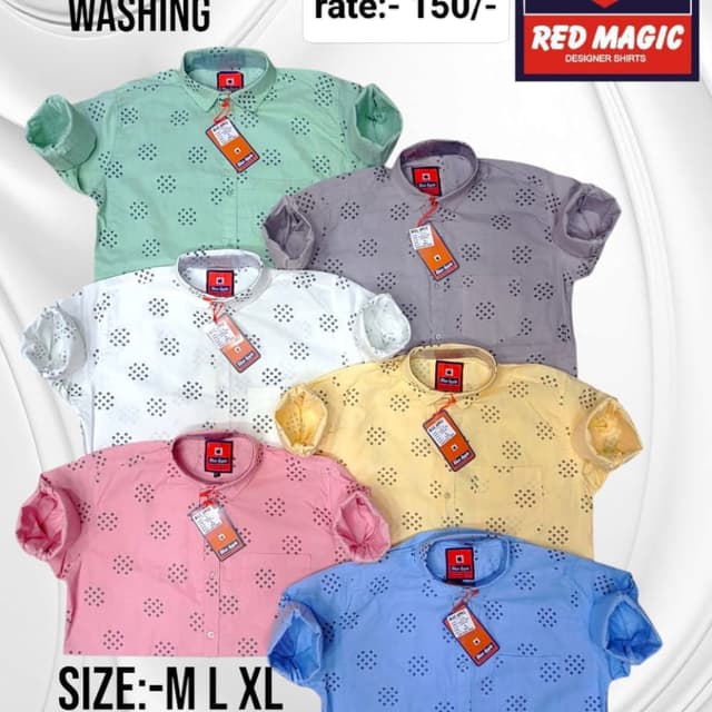 Various pastel colors including light green, grey, white, yellow, pink, and light blue Shirt