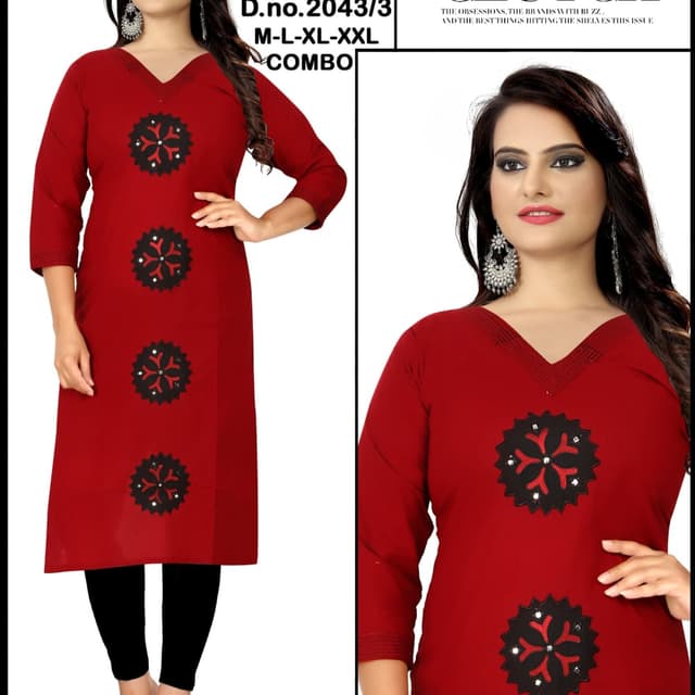 Red and Black Kurti
