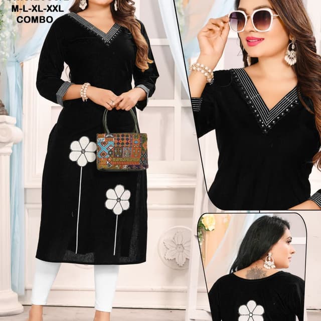 Black and White Kurti