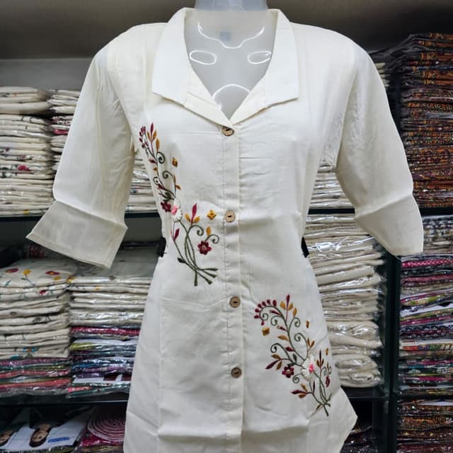 Off-White with multicolor embroidery Top