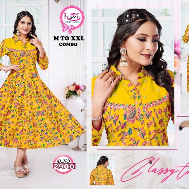 Yellow with pink and blue accents Dress