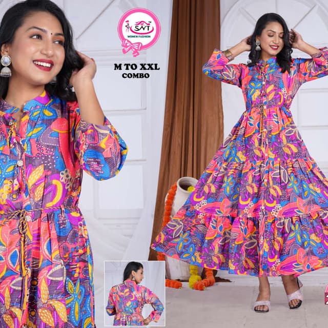 Vibrant mix of purple, pink, blue, yellow, and orange Dress