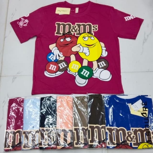 Burgundy, Brown, Yellow, White, Blue, Green, Red, Black T-shirt