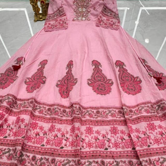 Pink, with shades of Rose, and hints of Brown Anarkali Dress