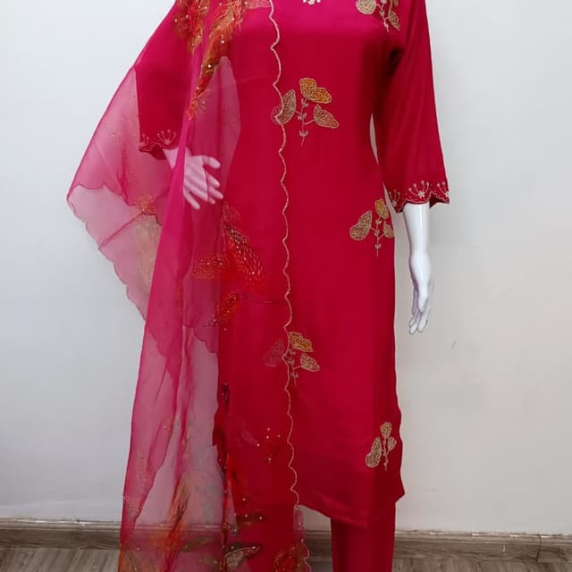 Red, Gold, and hints of orange Salwar Kameez