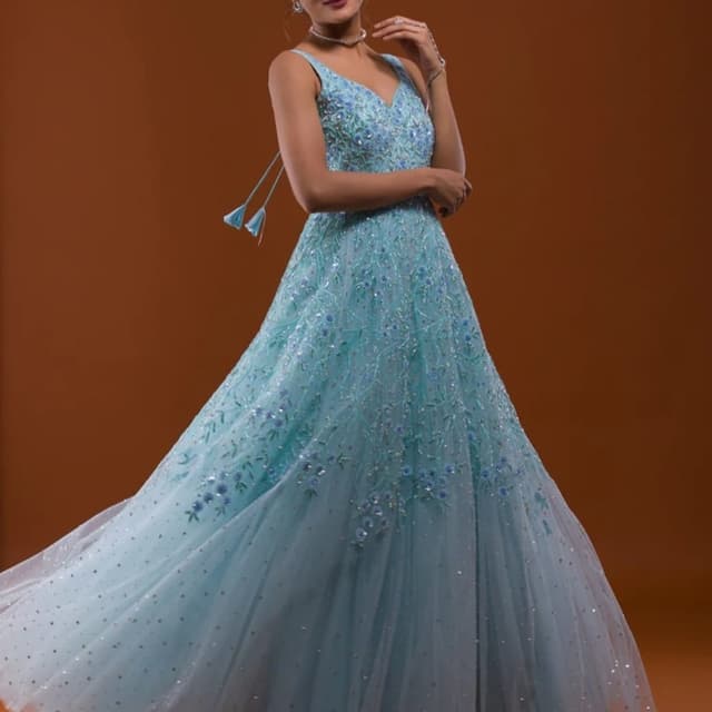 Light Blue with hints of darker blue Dress